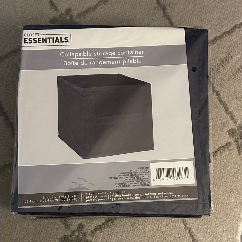 Closet Essentials Navy Collapsible Storage Container/Cube-8 Collapsible Cubes